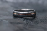 14k rose gold nbzr damascus domed wedding band