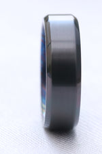 6-8mm zirconium titanium band Black / ZrTi brushed ziconium timascus ring,black timascus ring, mens rings weddingrings, zirconium damascus