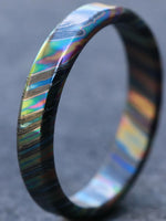 LIMITED EDITION customizable 3mm ring chamfered edge Solid Black Timascus ring 3mm-9mm wide zirconium timascus ring