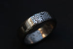 Damascus steel ring (deep etch) "dark black coral" 6-8mm Customizable ring! Damascus steel ring, damascus ring, genuine damascus mens rings