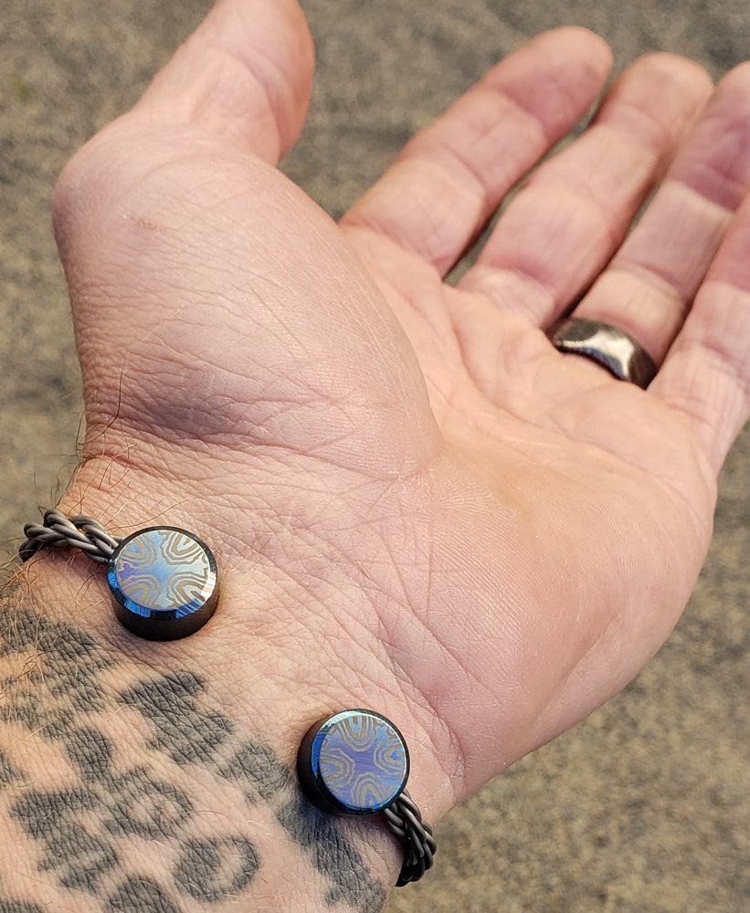 zrti timascus cuff bracelet black titanium zirconium niobium