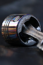 Piston - Black titanium, zirconium Black / ZrTi brushed ziconium timascus, black titanium, mens rings weddingrings, black zrti
