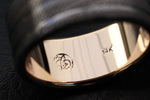 Yellow Gold & Stainless Damascus 10mm (Customizable band)