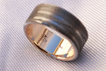 Yellow Gold & Stainless Damascus 10mm (Customizable band)