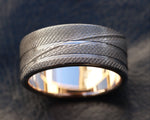 Yellow Gold & Stainless Damascus 10mm (Customizable band)