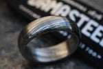 Damascus ring Stainless Damascus "dark leaf" Customizable ring! Double polished etch. Damascus steel domed ring