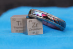 New*5.25mm "traditional" style Black Timascus ring Mokuti zrti ring Damascus ,  dark "leaf" zirconium titanium