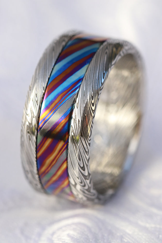 Grayson BLK GRY CRL " Limited Edition Series-10.5mm timascus ring, wedding band