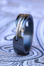 "QUILL" handmade black titanium ring hybrid women's rings
