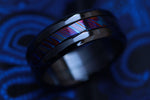 8mm Grayson BLK" Limited Edition Series titanium damascus Timascus / Mokuti timascus & black titanium ring, black timascus ring, mokuti ring.