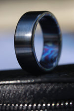 Black titanium 6-8mm zirconium band Black / ZrTi brushed ziconium timascus ring,black timascus ring, mens rings weddingrings, zirconium damascus
