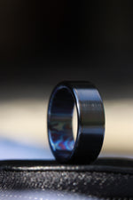Black titanium 6-8mm zirconium band Black / ZrTi brushed ziconium timascus ring,black timascus ring, mens rings weddingrings, zirconium damascus