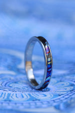 Channel Grayson ZrTi ring 2mm - 7mm wide timascus zrti ring women's