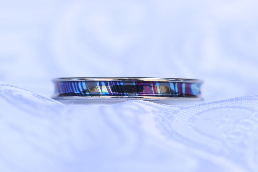 Channel Grayson ZrTi ring 2mm - 7mm wide timascus zrti ring women's