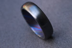 6mm domed black titanium / ZrTi , black timascus, zirconium titanium