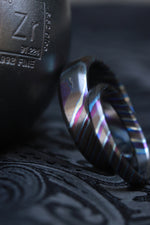 Timascus zrti set 2 rings 3mm-9mm wide timascus ring, mokuti ring  black timascus ring