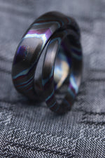 Timascus zrti set 2 rings 3mm-9mm wide timascus ring, mokuti ring  black timascus ring