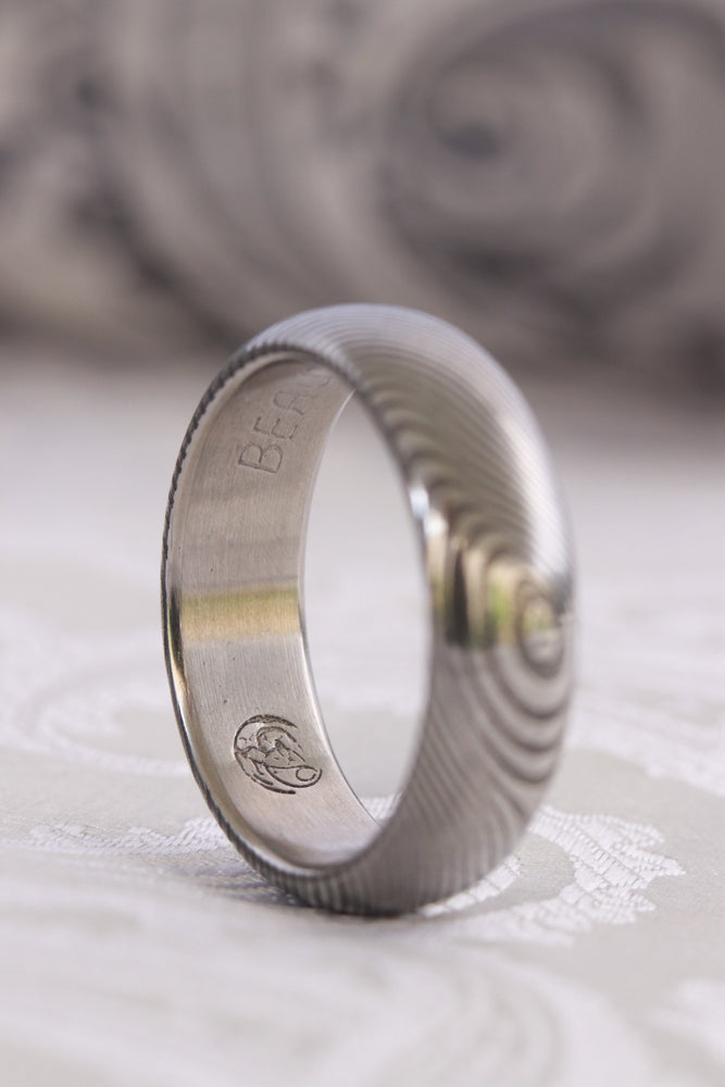 6mm pattern traditional style damasteel band!