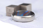 6mm domed titanium ring zirconium titanium damascus / ZrTi brushed titanium timascus ring, black timascus ring, men's rings wedding rings,