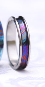 Channel Grayson ZrTi ring 2mm - 7mm wide timascus zrti ring women's timascus ring, women's wedding band