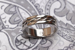 Womens braided stainless 6mm wide band