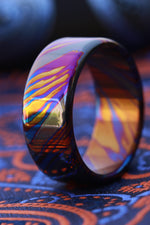 10mm ZrTi ring timascus ring, mokuti ring (polished finish) zirconium titanium