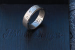 X3 VS1 diamonds 14k wht gold damasteel band