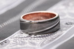 Gold & Stainless Damascus  14k 18k customizable stainless damascus steel ring gold ring