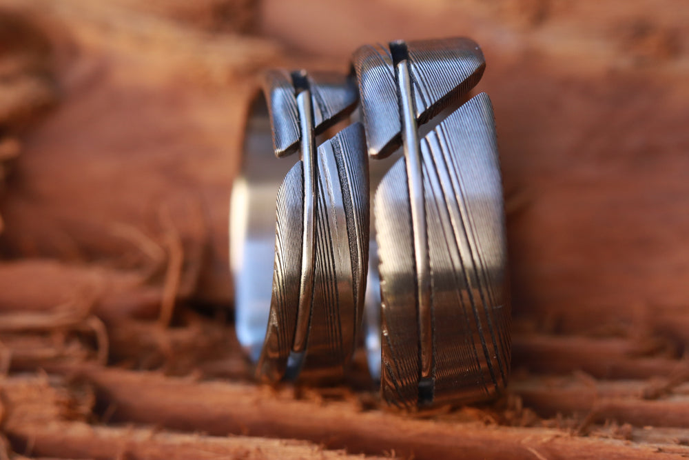 Hybrid set damasteel stainless damascus