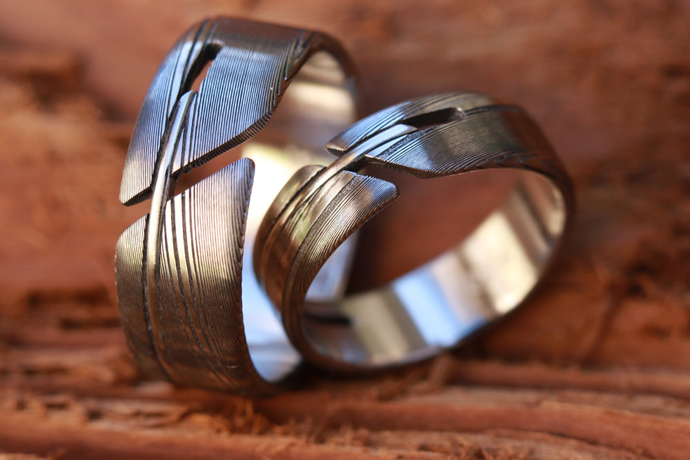 Hybrid set damasteel stainless damascus