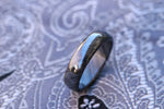 niobium zirconium zrti ring 6-8mm wide  zirconium/black  semi - domed mens rings tradional shape nbzr