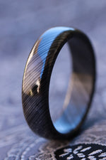 niobium zirconium zrti ring 6-8mm wide  zirconium/black  semi - domed mens rings tradional shape nbzr