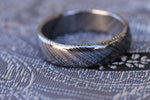 niobium zirconium zrti ring 6-8mm wide  zirconium/black  semi - domed mens rings