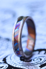 Women's Grayson Channel ZrTi ring 2mm - 4mm wide timascus zrti ring, women's wedding band