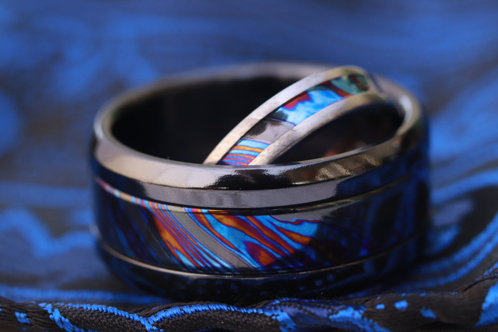 His & hers Grayson Ring set - ZrTi his and hers ring set - 2 rings (Grayson Blk )