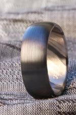 8mm domed black titanium / ZrTi , black timascus