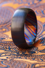 8mm domed black titanium / ZrTi , black timascus