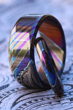 Timascus zrti set 2 rings 2.5mm-9mm wide timascus ring, mokuti ring  black timascus ring