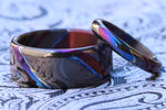 Timascus zrti set 2 rings 2.5mm-9mm wide timascus ring, mokuti ring  black timascus ring