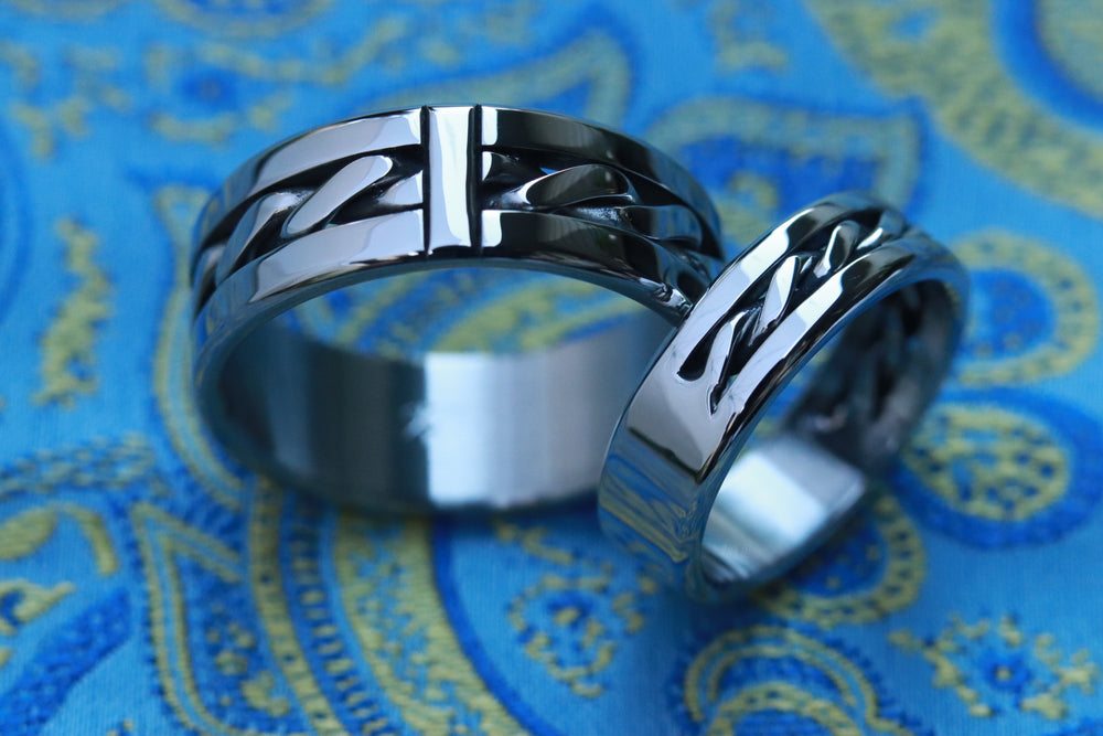 His & Her's "BREGDAN" (hypoallergenic- handmade) stainless steel rings limited edition collection his and hers rings ring set celtic rings