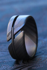 NEW ZRTI HYBRID*** Black Timascus ring 9mm , timascus ring, mokuti ring, colorful ring, hypoallergenic jewelry, Zirconium ring, mokuti ring