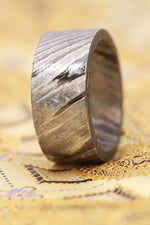 Stone ZrTi 8mm ZrTi ring 3mm-9mm wide timascus ring, mokuti ring
