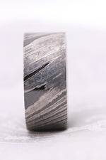 Stone ZrTi 8mm ZrTi ring 3mm-9mm wide timascus ring, mokuti ring