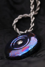 Diamond & titanium damascus timascus Necklace and pendan