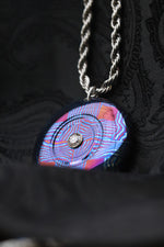 Diamond & titanium damascus timascus Necklace and pendan