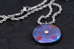 Diamond & titanium damascus timascus Necklace and pendan