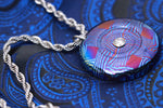 Diamond & titanium damascus timascus Necklace and pendan