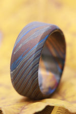 s/b ZrTi ring 8-9mm wide timascus ring,