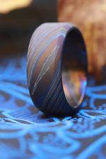 s/b ZrTi ring 8-9mm wide timascus ring,