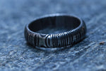 Stainless Damascus dark finish  "bamboo" 5mm damscus steel ring, damascus ring womens ring